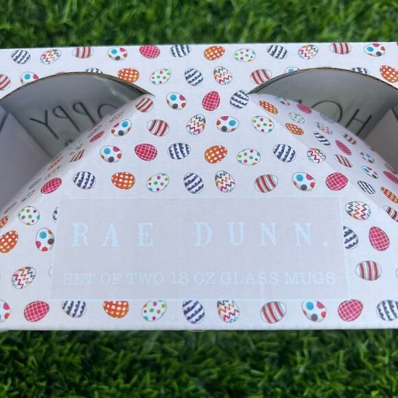 NWT Rae Dunn Easter set of 2 glasses Hoppy Easter - Picture 2 of 3